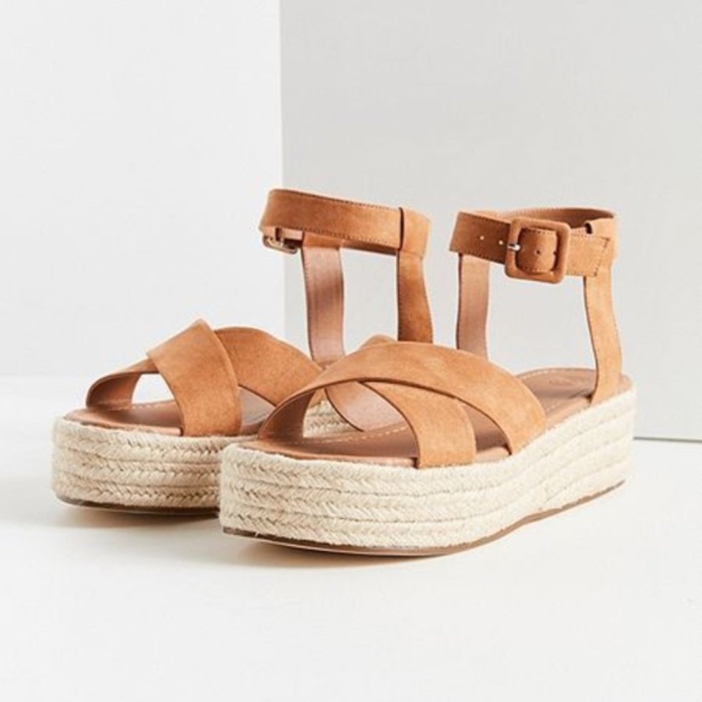 Cora Flatform Espadrille Sandal in Tan